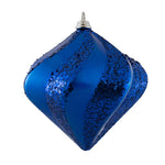 Vickerman M133202 6'' Blue Candy/Glitter Swirl Diamond Christmas Ornament