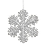 Vickerman M147107 6" Silver Polystyrene Glitter Snowflake Christmas Ornament