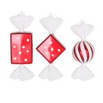 Vickerman M152603 8" Red-White Candy Christmas Ornament 3 Per Box