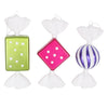 Vickerman M152605 8" Purple-Lime-Cerise Candy Christmas Ornament 3 Per Box