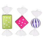 Vickerman M152605 8" Purple-Lime-Cerise Candy Christmas Ornament 3 Per Box