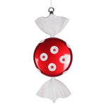 Vickerman M152823 13" Red-White Flat Polka Dot Candy Christmas Ornament