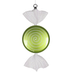Vickerman M152835 13" Lime-White Swirl Flat Candy Christmas Ornament