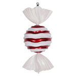 Vickerman M153103 18.5" Red-White Striped Wave Candy Christmas Ornament