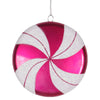 Vickerman M153309 6" Cerise-White Swirl Flat Candy Christmas Ornament