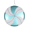 Vickerman M153312 6" Teal-White Swirl Flat Candy Christmas Ornament
