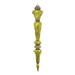 Vickerman M161214 12" Dark Olive Shiny Icicle Drop Christmas Ornament 3 Per Box