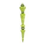Vickerman M161273 12" Lime Shiny Icicle Drop Christmas Ornament 3 Per Box