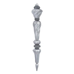 Vickerman M161287 12" Pewter Shiny Icicle Drop Christmas Ornament 3 Per Box