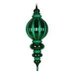 Vickerman M163504 35" Green Shiny Finial Ornament With Glitter Accents