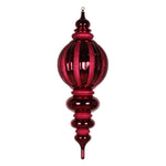 Vickerman M163565 35" Burgundy Shiny Finial Ornament With Glitter Accents