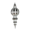 Vickerman M163507 35" Silver Shiny Finial Ornament With Glitter Accents