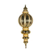 Vickerman M163508 35" Gold Shiny Finial Ornament With Glitter Accents