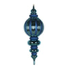 Vickerman M163562 35" Sea Blue Shiny Finial Ornament With Glitter Accents