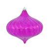 Vickerman M165770 6" Magenta Shiny Mercury Finish Plastic Shatterproof Onion 4 To A Bag 1 Year Christmas Seasonal Warranty