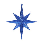 Vickerman M167202 8" Blue Iridescent Glitter Bethlehem Star Christmas Ornament 4 Per Box