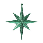 Vickerman M167204 8" Green Iridescent Glitter Bethlehem Star Christmas Ornament 4 Per Box