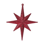 Vickerman M167265 8" Burgundy Iridescent Glitter Bethlehem Star Christmas Ornament 4 Per Box