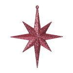 Vickerman M167270 8" Fuchsia Iridescent Glitter Bethlehem Star Christmas Ornament 4 Per Box