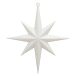 Vickerman M167211 8" White Iridescent Glitter Bethlehem Star Christmas Ornament 4 Per Box