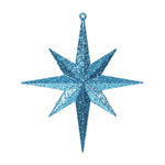 Vickerman M167212 8" Turquoise Iridescent Glitter Bethlehem Star Christmas Ornament 4 Per Box