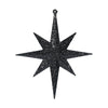 Vickerman M167217 8" Black Iridescent Glitter Bethlehem Star Christmas Ornament 4 Per Box