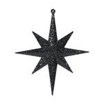 Vickerman M167217 8" Black Iridescent Glitter Bethlehem Star Christmas Ornament 4 Per Box