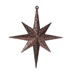 Vickerman M167275 8" Chocolate Iridescent Glitter Bethlehem Star Christmas Ornament 4 Per Box