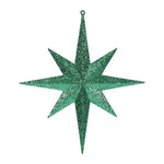 Vickerman M167404 12" Green Iridescent Glitter Bethlehem Star Christmas Ornament 2 Per Box