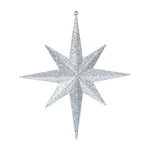 Vickerman M167407 12" Silver Iridescent Glitter Bethlehem Star Christmas Ornament 2 Per Box
