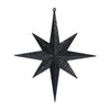 Vickerman M167417 12" Black Iridescent Glitter Bethlehem Star Christmas Ornament 2 Per Box