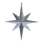 Vickerman M167487 12" Pewter Iridescent Glitter Bethlehem Star Christmas Ornament 2 Per Box