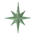 Vickerman M167454 12" Celadon Iridescent Glitter Bethlehem Star Christmas Ornament 2 Per Box