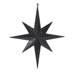Vickerman M167517 15.75" Black Iridescent Glitter Bethlehem Star Christmas Ornament