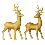 Vickerman MC187338 16.5" Champagne Deer Christmas Ornament Set