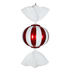 Vickerman M180101 36" Red And White Candy Ornament With Glitter Accents