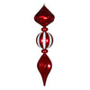 Vickerman M180102 39" Red Candy Swirl Finial Ornament With White Glitter Accents