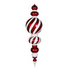 Vickerman M180104 62" Jumbo Red And White Candy Finish Finial Stripe Ornament