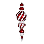 Vickerman M180104 62" Jumbo Red And White Candy Finish Finial Stripe Ornament