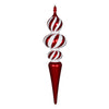 Vickerman M180105 51" Jumbo Red And White Candy Finish Finial Stripe Ornament