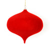 Vickerman M181603 6" Red Flocked Onion Christmas Ornament 4 Per Bag