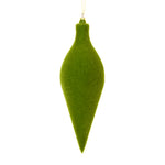 Vickerman M182264 12" Moss Green Flockd Oval Finial Ornament