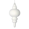 Vickerman M182411 10" White Flocked Finial Ornament Pack Of 3