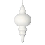 Vickerman M182411 10" White Flocked Finial Ornament Pack Of 3