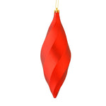 Vickerman M183103M 8" Red Matte Swirl Finial Ornament Pack Of 6
