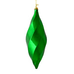 Vickerman M183104S 8" Green Shiny Swirl Finial Ornament Pack Of 6