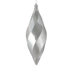 Vickerman M183107S 8" Silver Shiny Swirl Finial Ornament Pack Of 6