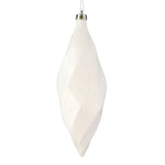 Vickerman M183111S 8" White Shiny Swirl Finial Ornament Pack Of 6