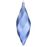 Vickerman M183129M 8" Periwinkle Matte Swirl Finial Ornament Pack Of 6