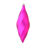 Vickerman M183170M 8" Fuchsia Matte Swirl Finial Ornament Pack Of 6